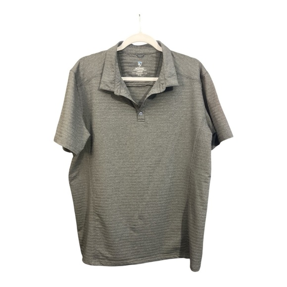 + Kuhl AirKuhl Men’s Gray Short Sleeve Polo Size Large PA1 - Picture 1 of 4